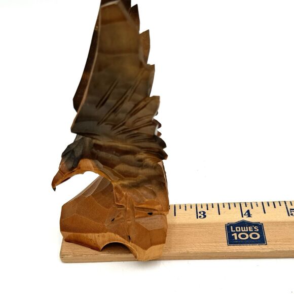 Vintage Hand Carved Wooden Wood Eagle Figurine Sculpture Mid Century - Picture 11 of 12